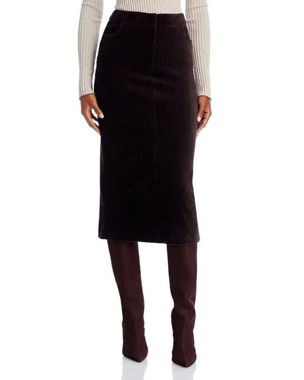 LUCY PARIS Zelie Corduroy Midi Brown Sz XL Skirt